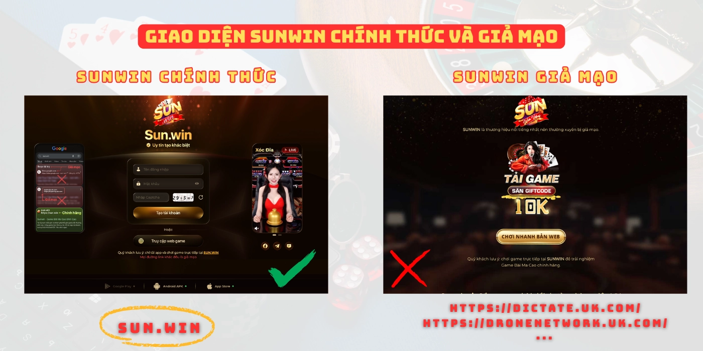 Sự khác biệt giữa Sunwin "nhái" và chính thức